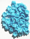 50 5x10mm Opaque Turquoise Cupped Flower Beads